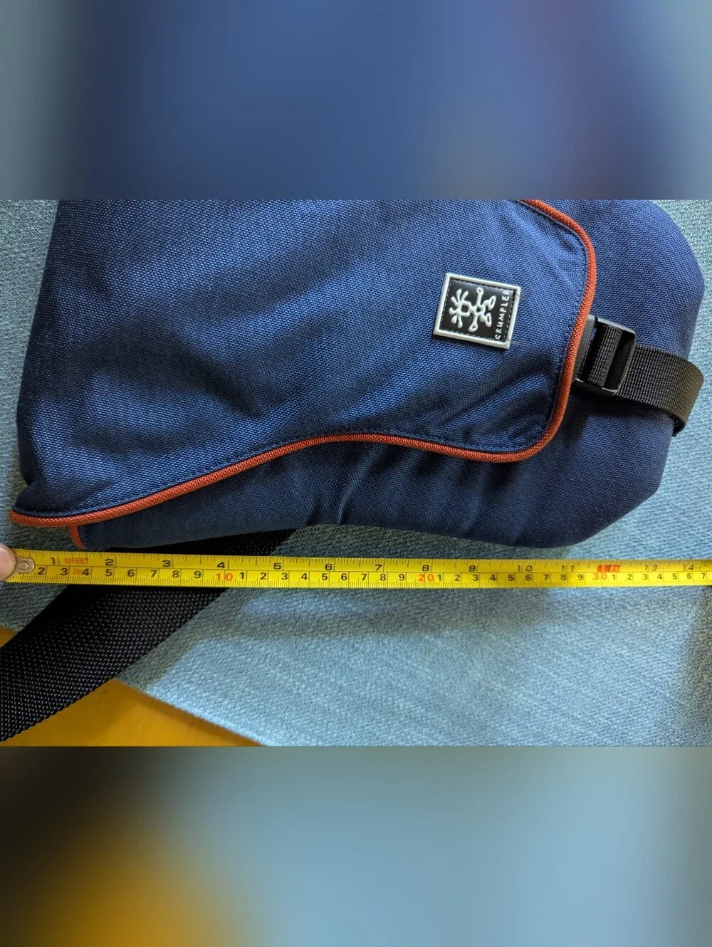 Crumpler Contoured Sling Bag, Navy Blue & Rust Trim - Vintage Great Condition